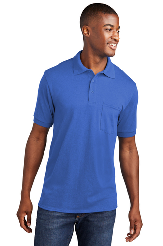Port & Company Adult Unisex Core Blend 5.5-ounce, 50/50 cotton/poly Jersey Knit Pocket Polo Shirt